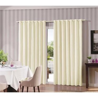 Imagem de Cortina Palha Oxford Sala/Quarto 300x250 Com Ilhós Para Varões Simples 3.00 x 2.50(Palha)