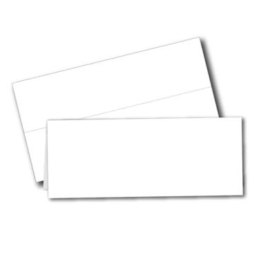 Imagem de Cartões de barraca com nome imprimíveis - Grande 8,5 cm x 28 cm - Papel dobrável em branco para cartões de lugar/cartões de mesa - Capa branca de 36 kg - Pacote com 100
