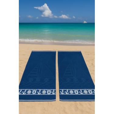 Imagem de Kit Casal 2 Toalha Gigante Praia Piscina Banho 100% Algodão Versátil Econômica Azul e Vermelha Custo Beneficio (azul)