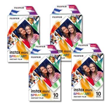 Imagem de Kit 4 Filmes Instantâneo Fujifilm Instax Mini Spray Art - 10 Poses Cada