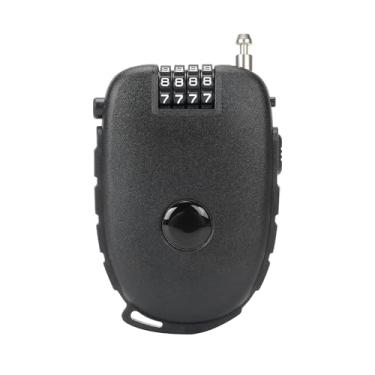 Imagem de TOKCKYBL Trava de combinação de 4 dígitos com cabos de aço rapidamente retráteis de 60 cm - Segurança sem chave para bicicleta, capacete, esqui, snowboard, carrinho, bagagem, porta, portão, cercas