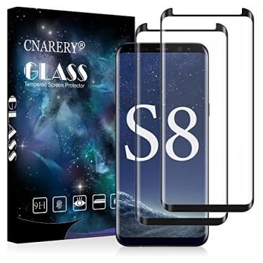 Imagem de Cnarery Pacote com 2 protetores de tela para Samsung Galaxy S8, curvado 3D/fácil instalação/compatível com capas/vidro temperado para Samsung Galaxy S8