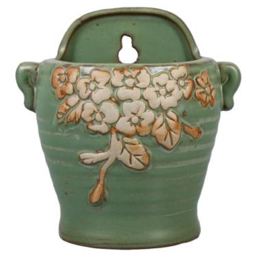 Imagem de Abaodam Vaso de cerâmica para pendurar na parede para decoração de interiores, suporte versátil para cactos, plantas aquáticas, fácil instalação para varanda e uso doméstico