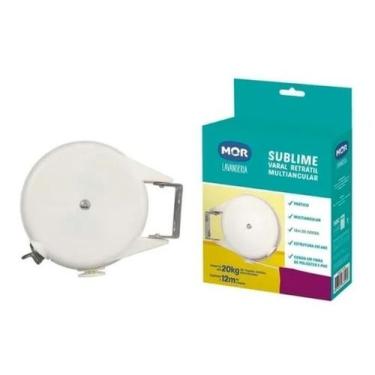 Imagem de Varal Retrátil Multiangular Sublime Mor Corda 12 Mts 006056, Branco
