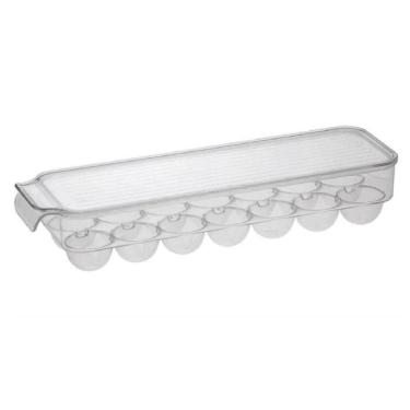 Imagem de Organizador Porta Ovos Tampa Em Acrílico Empilhável 14 Ovos