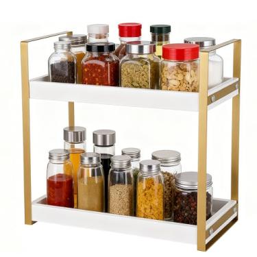 Imagem de DUICIRX Bancada organizadora de banheiro, organizador de balcão para decoração de banheiro, prateleira de pia de madeira para armazenamento de vaidade, bandeja de maquiagem para perfume, cuidados com