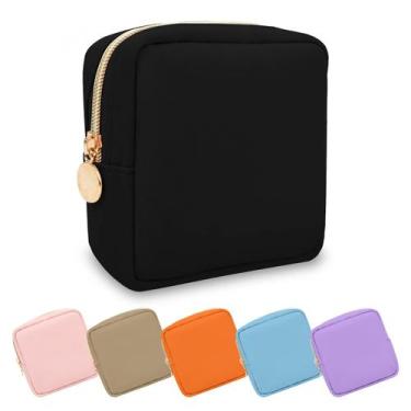 Imagem de Bolsa de maquiagem UIXIZQ Waterproof Mini para bolsa de nylon preta