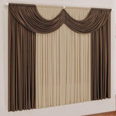 Imagem de Cortina varão simples malha gel 2,00 largura por 1,70 de altura  marro