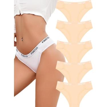 Imagem de Calcinhas femininas de algodão cheeky hipster, pacote com 5 - FINETOO