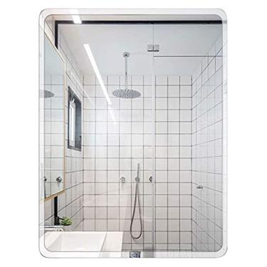 Imagem de Espelho decorativo de parede suspenso, espelho de decoração de parede espelho de banheiro grande retangular chanfrado hd espelho de parede sem moldura - espelho de barbear para sala de estar 35.1 cm x