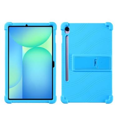 Imagem de QYiiD Capa para Galaxy Tab S10 FE Plus 13,1 polegadas modelo 2025 (SM-X620/X626), capa protetora de silicone leve para crianças, borracha macia à prova de choque, azul claro