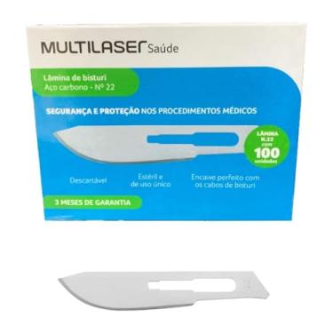 Imagem de Kit 100 Laminas Aço Carbono Numero 22, Corte de Precisção Tipo Bisturi Artesanal e Cirúrgico N22
