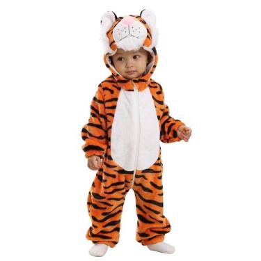 Imagem de Fantasia TONWHAR para bebês e crianças pequenas Halloween Tiger 6-12M