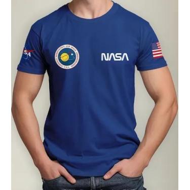 Imagem de Camiseta Camisa Algodão Feminina Masculina Adulto Astronauta NASAA Ast