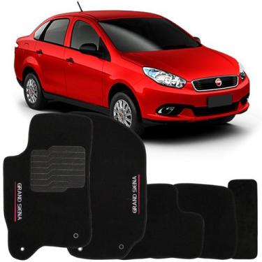 Imagem de Tapete Carpete Grand Siena 2012 à 2021 Logo Bordado Jogo 5 Peças Perso