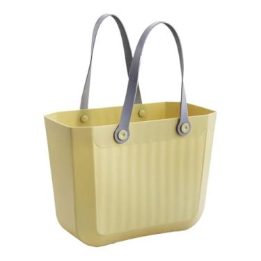 Imagem de Baoblaze Cesta de chuveiro para banheiro, organizador de bolsa de viagem, bolsa de compras multifuncional prática, de portátil para brinquedos e, Amarelo