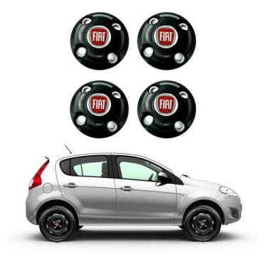 Imagem de Jogo 4 Calotinhas Centrais Roda De Ferro Fiat Aro 13 14 15 Uno Palio S