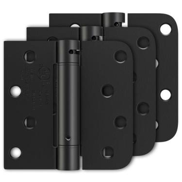 Imagem de Dobradiças de porta Luxbaro, fecho automático, 10 cm, preto fosco, pac