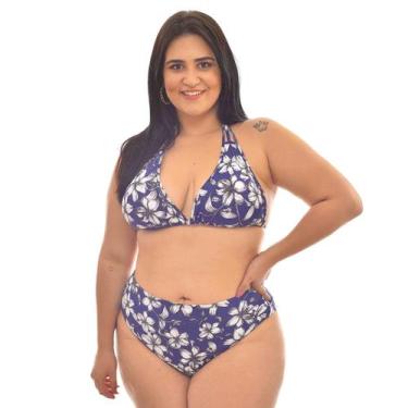 Imagem de Conjunto de Biquini Plus Size Cortininha Calcinha Fio - Arsie