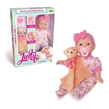 Imagem de Boneca Judy Baby Naninha De Urso E Chupeta - Milk