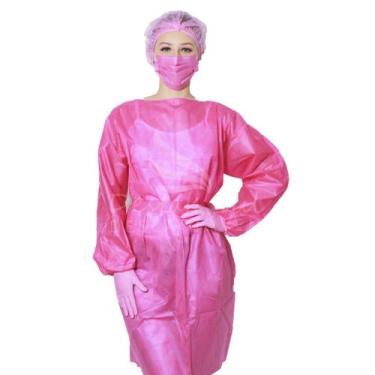 Imagem de 10 Avental 100 Touca Sanfonada Descartável Preto ou rosa  Protdesc, Ro