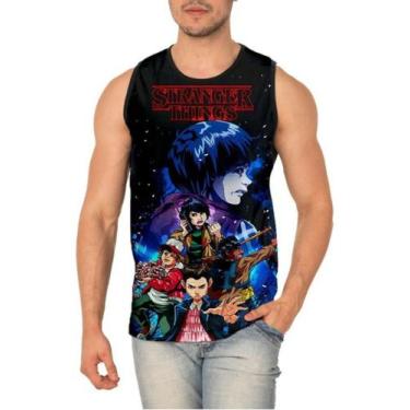 Imagem de Camiseta Regata Série Stranger Things Full Print Ref:86 - smoke, Preto