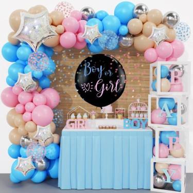 Imagem de Decorações de balão de revelação de gênero Amandir, 164 unidades, caix