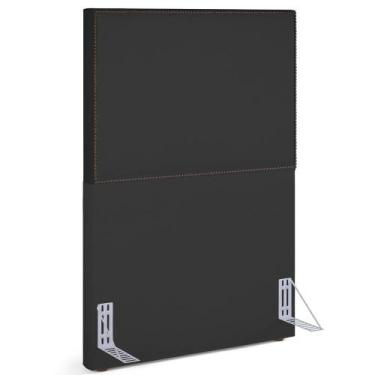 Imagem de Cabeceira Cama Box Solteiro Com Tachas 100 Cm Suede Preto - LYAM DECOR
