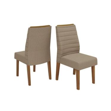 Imagem de Kit 2 Cadeiras Sala Jantar Ondina 2 Un Freijo-linho Bege - Dj Móveis