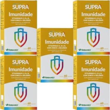 Imagem de Kit 5X Supra Imunidade - 500mg 60 Cápsulas - Herbamed-Masculino