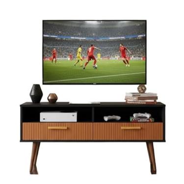 Imagem de RACK BANCADA COM PORTAS 0,90 VEGAS 1.10 COPA TVs 42Polegas Sala Quarto 90 * 27 * 51cm(Copa 1.10 preto/ripado)