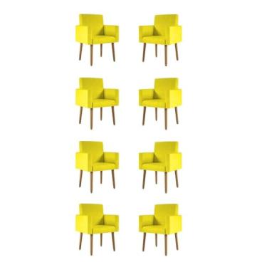 Imagem de Kit 08 Cadeiras Poltronas Decorativa - Escritório - Recepção Cor:amarelo