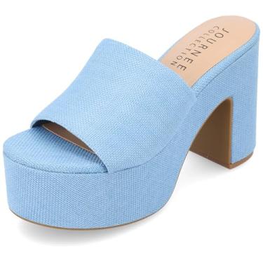 Imagem de Journee Collection Womens Enyya Tru Comfort Foam Slip On Platform Sandals Blue 9 Medium WOMENS US