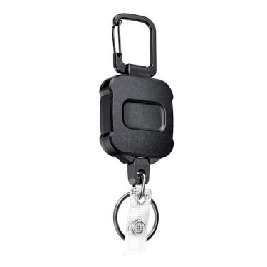 Imagem de Porta-crachá tático - carretel resistente com clipe retrátil, chaveiro, porta-cartão de identificação (preto I)