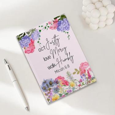 Imagem de Caderno bíblico, presentes cristãos para mulheres, cadernos de diário A5 para anotações, caderno de diário cristão 21 x 14 cm, versículo bíblico, planejador de oração das escrituras, cadernos