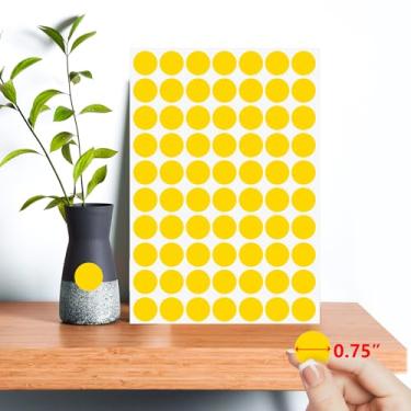 Imagem de Etiquetas adesivas de círculo de codificação de 9,5 cm, etiqueta de pontos amarelos, pacote com 1050 etiquetas redondas de código de cores para marcação de escritório em casa, organização