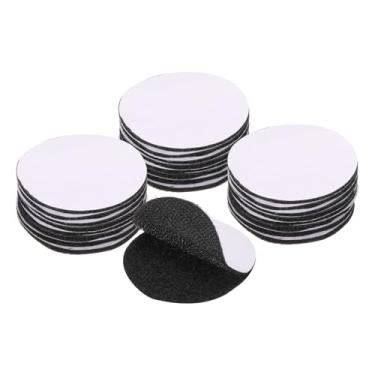 Imagem de Generic 24 conjuntos de tiras de gancho e laço com fita adesiva de 6 cm redonda dupla face gancho e laço de nylon autoadesivo para carro de escritório em casa, preto