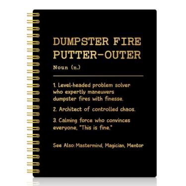 Imagem de XQLZY Dumpster Fire Putter Outer Funny Boss Gifts Spiral Notebook - 160 Blank Pages Journal, Thank You Gifts for Men Women, Retirement Goodbye Gifts for Mentors, Boss, Office Gifts for Leaders