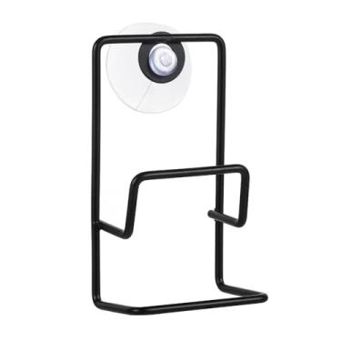 Imagem de Suporte de esponja de pia prateleira de pia de aço inoxidável suprimentos de banheiro suporte de armazenamento de filtro (preto)