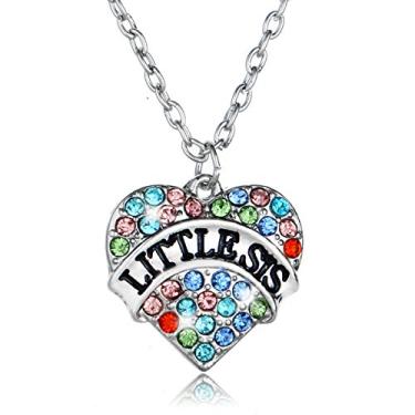 Imagem de Colar de coração de irmã para mulheres, presentes para irmãs mais velhas, irmãs, irmãzinhas, presentes de aniversário de Natal para irmãs, One Size, Aço inoxidável, Sem Pedra Preciosa