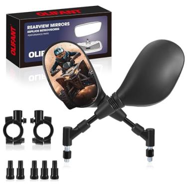 Imagem de Espelhos retrovisores quadriciclos espelhos laterais de motocicleta para Polaris Honda Yamaha Arctic Cat Suzuki Cam Am para Kawasaki CFmoto GY6 Scooter 360 graus tipo bola ajustável 7/20.3 cm suporte