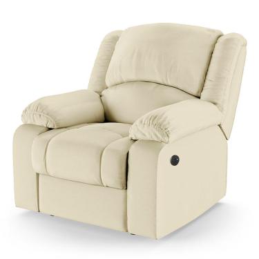 Imagem de Poltrona Do Papai Reclinável Melim Controle Power Elétrico Usb Pu Bege Fh1 - D'rossi