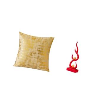 Imagem de Fenteer Capa de Almofada Elegante Abstrata de Fogo, Estatueta de Resina com Chamas, Escultura Moderna, Artesanato para Sala de Estar, Escritório, Dormitório,