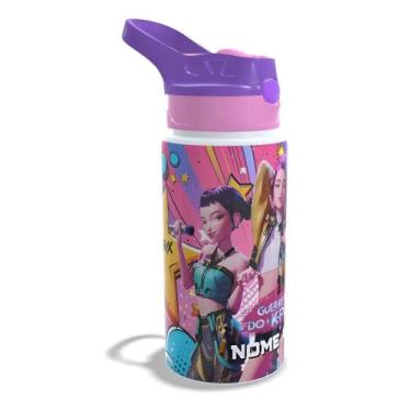 Imagem de Garrafa Squeeze Infantil Alumínio Hundrix Guerreiras K-pop 500ml - Met