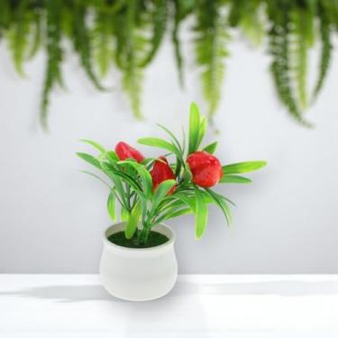 Imagem de Generic 1 plantador de morango artificial de plantas artificiais de frutas da sorte plástico vermelho 8 x 8 x 11 cm