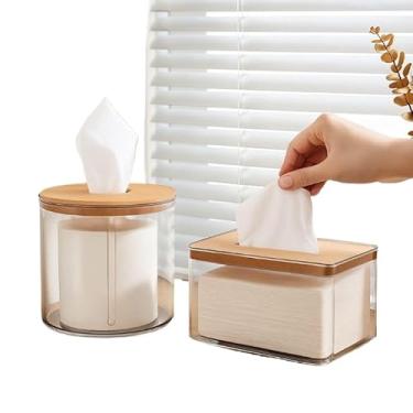 Imagem de Porta Lenço Papel Toalha Caixa Acrílico Com Tampa Mesa Pia