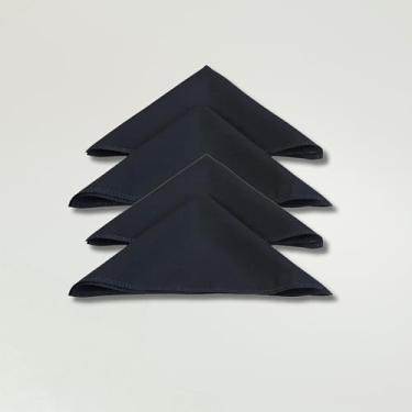 Imagem de Kit de Guardanapos Basic, 4 Peças, Tecido Oxford, 35x35cm, Mesa Posta, Decoração Elegante (Preto)