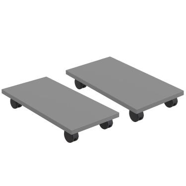 Imagem de Kit 02 Suportes Para Cpu Com Rodízios Cyber L03 Cinza - Lyam