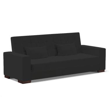 Imagem de Sofá Cama 02 Lugares Lisboa Veludo - D'Rossi Cor Preto