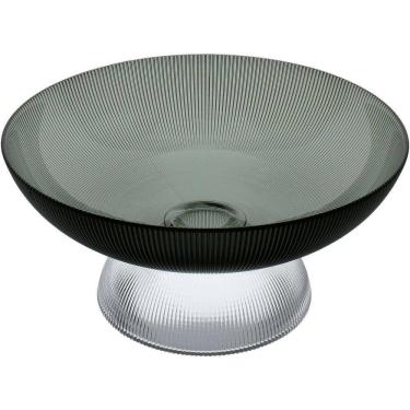 Imagem de Centro De Mesa Fruteira Home&co Com Pé Vidro 15x30x30cm Fumê